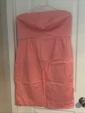 New York & Company Coral Pink Strapless Dress